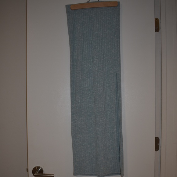 Forever21 Baby Blue Slit Maxi Skirt - Picture 2 of 5